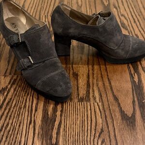 ANYI LU Handmade in Italy, Brown Suede Heeled Shoes
